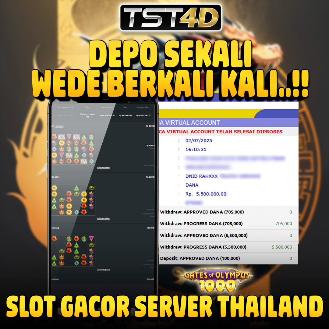 Ilustrasi kemenangan besar di game slot Gates of Olympus x1000 pada server Thailand