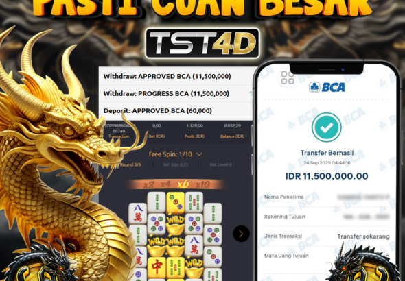 Bukti kemenangan member Slot Gacor Ala TST4D