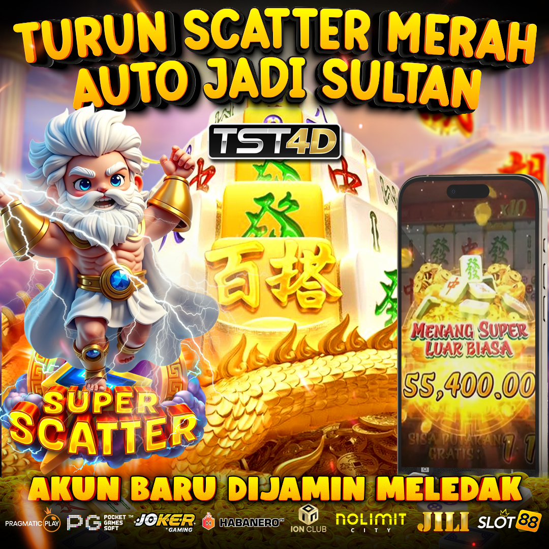 slot online dengan karakter animasi dan tulisan “Turun Scatter Merah Auto Jadi Sultan”